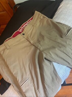 Wrangler Khaki Pants with Red Waistband Trim